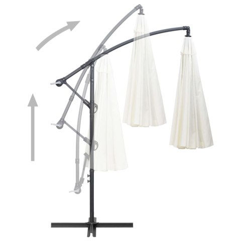 Parasol ogrodowy, wiszący, biały, 3 m, słupek aluminiowy Parasol ogrodowy, wiszący, biały, 3 m, słupek aluminiowy