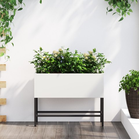  Podwyższony Zieleniec 60x26x45 cm Biała Stal
