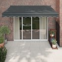 VidaXL Zwijana markiza, antracytowa, 3,5x2,5 m, tkanina i aluminium