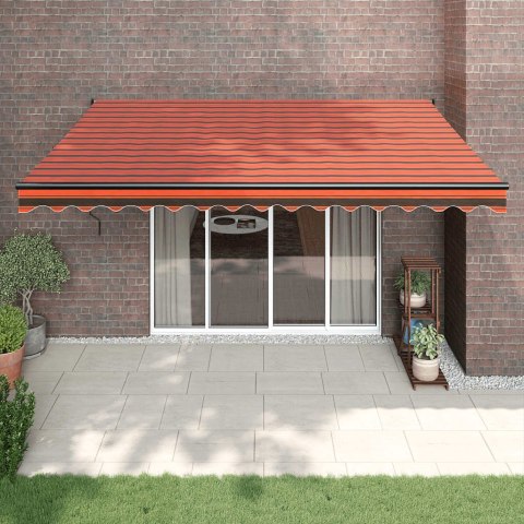 VidaXL Zwijana markiza, pomarańcz i brąz, 4,5x3 m, tkanina i aluminium