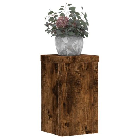VidaXL Podstawki pod doniczki, 2 szt., przydymiony dąb, 10x10x18 cm VidaXL Podstawki pod doniczki, 2 szt., przydymiony dąb, 10x10x18 cm