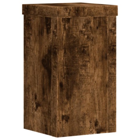 VidaXL Podstawki pod doniczki, 2 szt., przydymiony dąb, 10x10x18 cm VidaXL Podstawki pod doniczki, 2 szt., przydymiony dąb, 10x10x18 cm