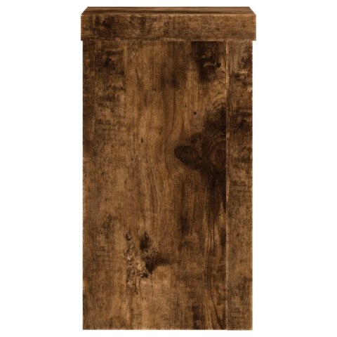 VidaXL Podstawki pod doniczki, 2 szt., przydymiony dąb, 10x10x18 cm VidaXL Podstawki pod doniczki, 2 szt., przydymiony dąb, 10x10x18 cm