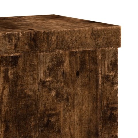 VidaXL Podstawki pod doniczki, 2 szt., przydymiony dąb, 10x10x18 cm VidaXL Podstawki pod doniczki, 2 szt., przydymiony dąb, 10x10x18 cm