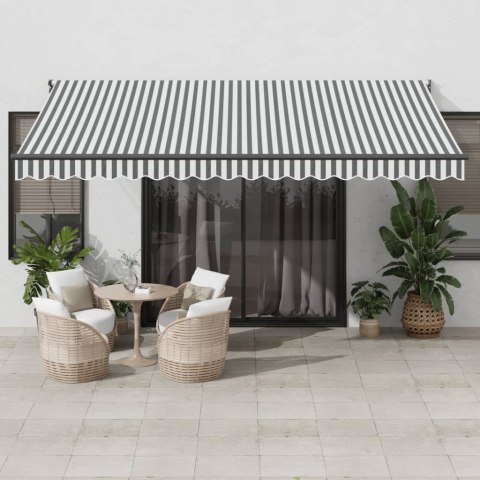 VidaXL Zwijana markiza, antracytowo-biała, 4,5x3m, tkanina i aluminium