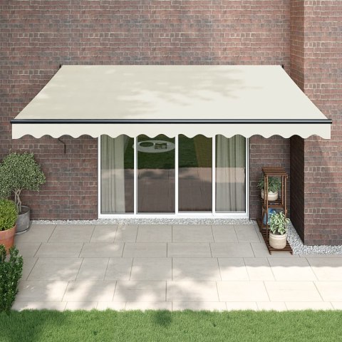VidaXL Zwijana markiza, kremowa, 4,5x3 m, tkanina i aluminium