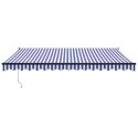 VidaXL Zwijana markiza, niebiesko-biała, 4,5x3 m, tkanina i aluminium