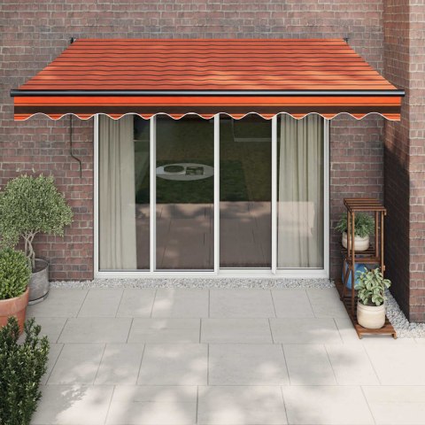 VidaXL Zwijana markiza, pomarańcz i brąz, 3,5x2,5m tkanina i aluminium