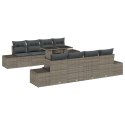 VidaXL Zestaw Sofy Ogrodowej 7 Części Szary Rattan, Metal Meble Ogrodowe