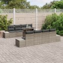 VidaXL Zestaw Sofy Ogrodowej 7 Części Szary Rattan, Metal Meble Ogrodowe