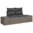 VidaXL Zestaw Sofy Ogrodowej 7 Części Szary Rattan, Metal Meble Ogrodowe