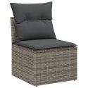 VidaXL Zestaw Sofy Ogrodowej 7 Części Szary Rattan, Metal Meble Ogrodowe