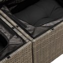 VidaXL Zestaw Sofy Ogrodowej 7 Części Szary Rattan, Metal Meble Ogrodowe