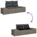 VidaXL Zestaw Sofy Ogrodowej 7 Części Szary Rattan, Metal Meble Ogrodowe