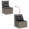 VidaXL Zestaw Sofy Ogrodowej 7 Części Szary Rattan, Metal Meble Ogrodowe