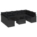 Zestaw Sof Ogrodowych vidaXL Zestaw 10 Czarny Rattan