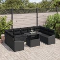 Zestaw Sof Ogrodowych vidaXL Zestaw 10 Czarny Rattan