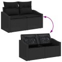 Zestaw Sof Ogrodowych vidaXL Zestaw 10 Czarny Rattan