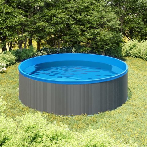 BASEN STALOWY I PVC OGRODOWY SKIMMER POMPA 350x90