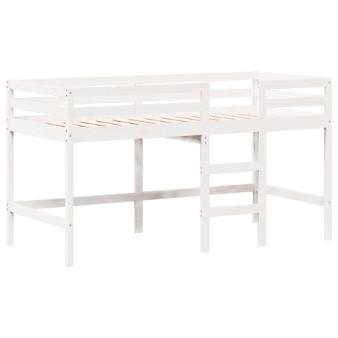Łóżko na antresoli, z drabiną i dachem, białe, 90x200 cm, sosna Łóżko na antresoli, z drabiną i dachem, białe, 90x200 cm, sosna