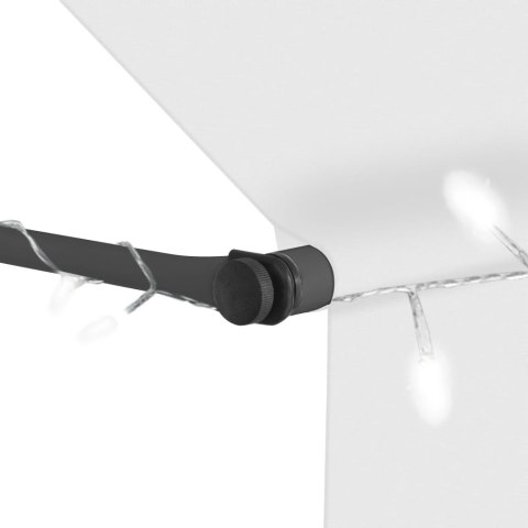 Ręcznie zwijana markiza z LED, 100 cm, kremowa Ręcznie zwijana markiza z LED, 100 cm, kremowa