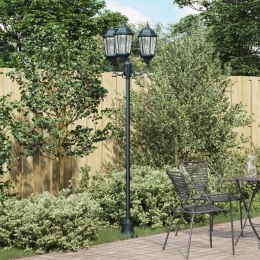 Słup ogrodowy vidaXL 3-lampowy E27 Zielony 220 cm Aluminium