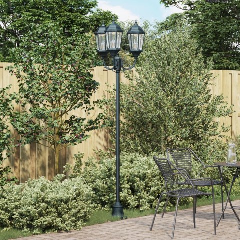 Słup ogrodowy vidaXL 3-lampowy E27 Zielony 220 cm Aluminium