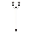 Słup świetlny do ogrodu vidaXL 2-lampowy E27 brązowy 220 cm aluminiowy