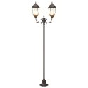 Słup świetlny do ogrodu vidaXL 2-lampowy E27 brązowy 220 cm aluminiowy