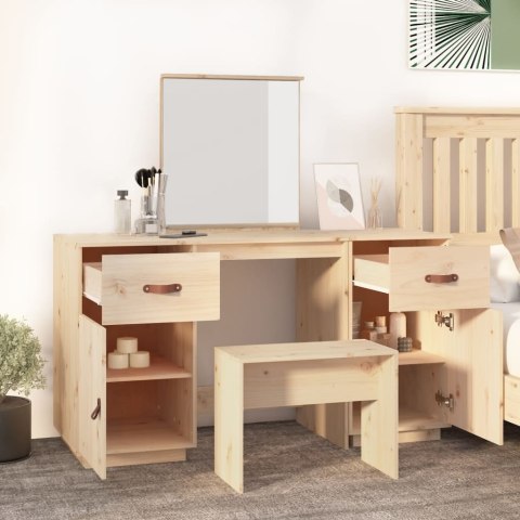 VidaXL Toaletka z lustrem, lite drewno sosnowe VidaXL Toaletka z lustrem, lite drewno sosnowe