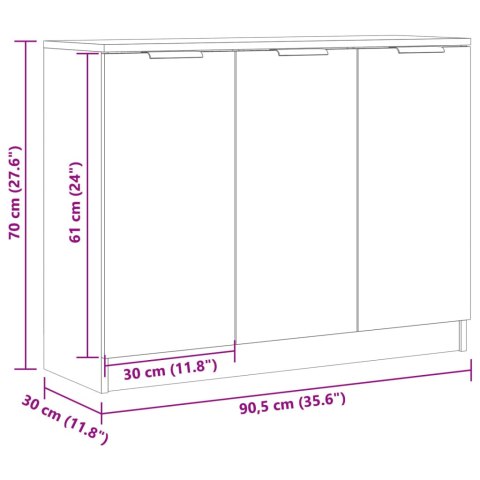 VidaXL Szafka, stare drewno, 90,5x30x70 cm, materiał drewnopochodny VidaXL Szafka, stare drewno, 90,5x30x70 cm, materiał drewnopochodny