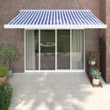 VidaXL Zwijana markiza, niebiesko-biała, 3,5x2,5 m tkanina i aluminium