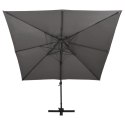  Parasol wiszący z podwójną czaszą, 300x300 cm, antracytowy