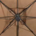  Parasol wiszący z podwójną czaszą, 300x300 cm, taupe