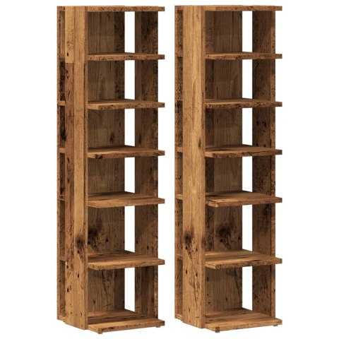VidaXL Szafki na buty, 2 szt., stare drewno, 28x27x102 cm VidaXL Szafki na buty, 2 szt., stare drewno, 28x27x102 cm