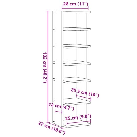 VidaXL Szafki na buty, 2 szt., stare drewno, 28x27x102 cm VidaXL Szafki na buty, 2 szt., stare drewno, 28x27x102 cm