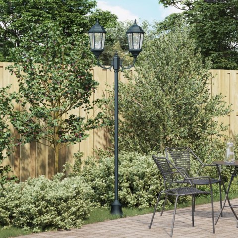 Lampa ogrodowa vidaXL 2-lampowa E27 Zielona 220 cm Aluminium