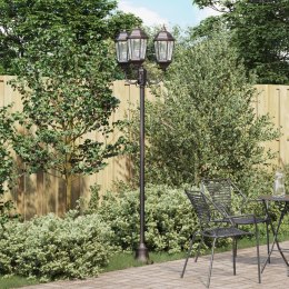 Słup ogrodowy vidaXL 3-lampowy E27 brązowy 220 cm aluminium