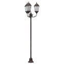 Słup ogrodowy vidaXL 3-lampowy E27 brązowy 220 cm aluminium