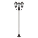 Słup ogrodowy vidaXL 3-lampowy E27 brązowy 220 cm aluminium