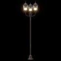 Słup ogrodowy vidaXL 3-lampowy E27 brązowy 220 cm aluminium