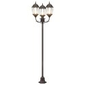 Słup ogrodowy vidaXL 3-lampowy E27 brązowy 220 cm aluminium