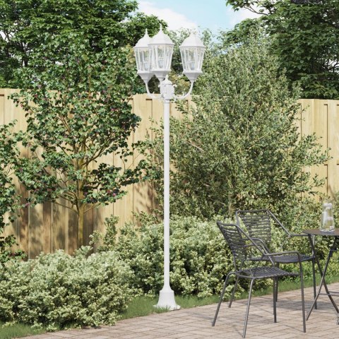 Słup świetlny vidaXL 3-lampowy E27 Biały 220 cm Aluminium