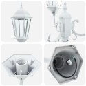 Słup świetlny vidaXL 3-lampowy E27 Biały 220 cm Aluminium