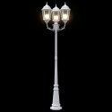 Słup świetlny vidaXL 3-lampowy E27 Biały 220 cm Aluminium
