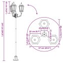 Słup świetlny vidaXL 3-lampowy E27 Biały 220 cm Aluminium