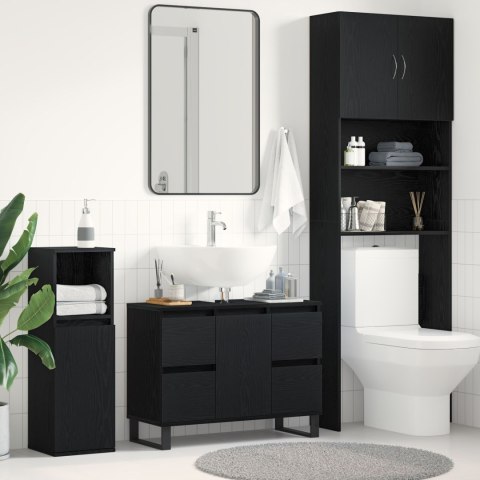 Szafka łazienkowa vidaXL Czarny Dąb 80x33x60 cm Z materiału drewnopochodnego