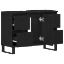 Szafka łazienkowa vidaXL Czarny Dąb 80x33x60 cm Z materiału drewnopochodnego