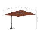  Parasol wiszący z aluminiowym słupkiem, 400x300 cm, terakota