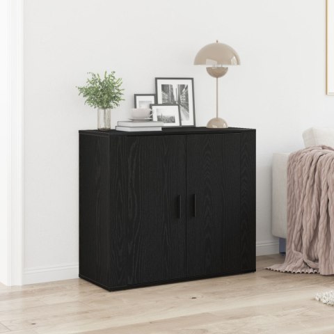 VidaXL Szafka Czarna Dąb 80x33x70 cm Drewno inżynieryjne